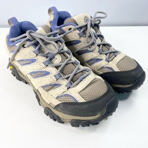 Merrell J06018 Women's Moab 2 Vent Hiking Shoe, Aluminum/Marlin Size 10 Tan Blue